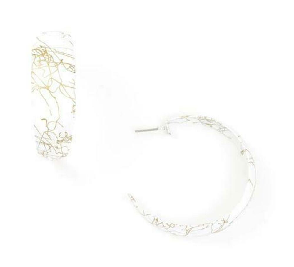Zenzii Color Hoop Earrings - White